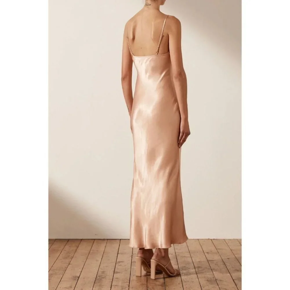Shona Joy BNWT La Lune Bias Cut Slip Dress Women's Size 12 Desert Rose - Picture 2 of 11